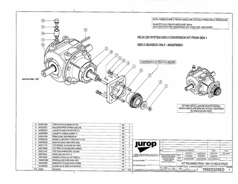 Jurop HELIX 220 System Gen2 gearbox 18920325E0